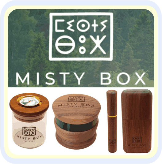 MISTY BOX PREMIUMPRODUKTE AUS WALNUSSHOLZ AUFBEWAHRUNGSGLAS MIT HYGROMETER GRINDER JOINT TUBE JOINT CASE